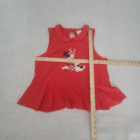 Disney Minnie Mouse sleeveless peplum ruffle bottom Women's Top in Red Size XL - Picture 5 of 10